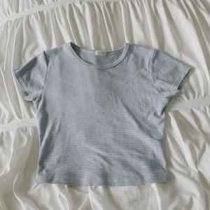 Brandy Melville blue and white tee (rare)